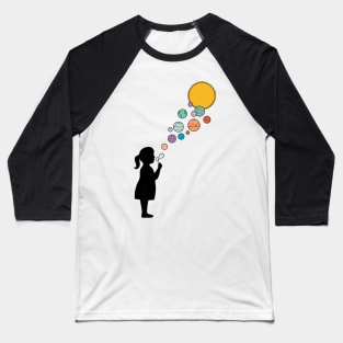 Planets bubbles Baseball T-Shirt